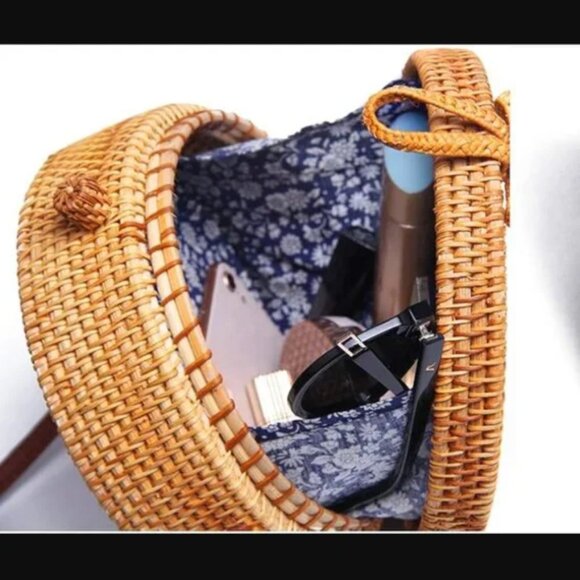 Shoulder Rattan Bag Straw Cross body - Picture 4 of 6
